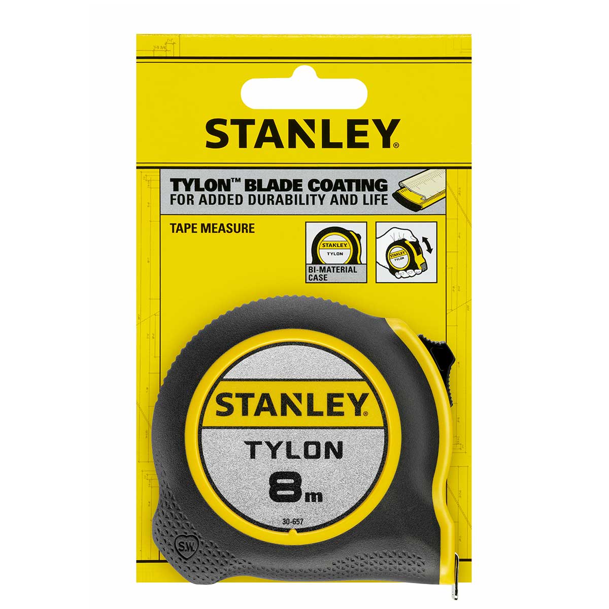 מטר 8 מטר מצופה גומי STANLEY