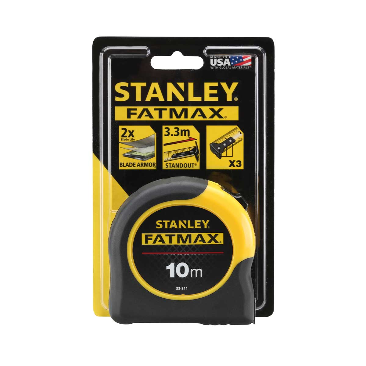 מטר 10 מטר מחוזק דגם אמריקאי STANLEY FATMAX