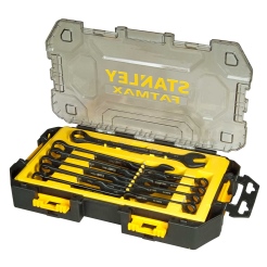 סט 10 מפתחות ר"פ שחורים במזוודה פלסטיק STANLEY FATMAX