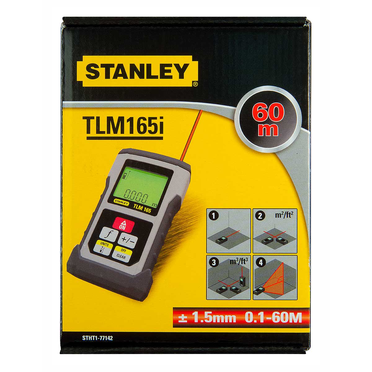 מד מרחק לייזר 60 מטר BLUETOOTH דגם STANLEY FATMAX TLM165SI
