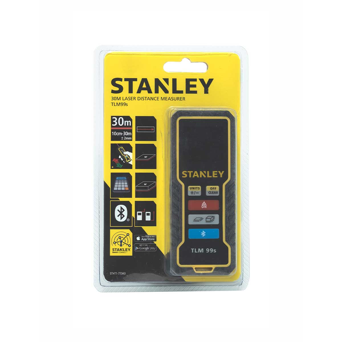 מד מרחק לייזר 30 מטר BLUETOOTH דגם STANLEY TLM99S
