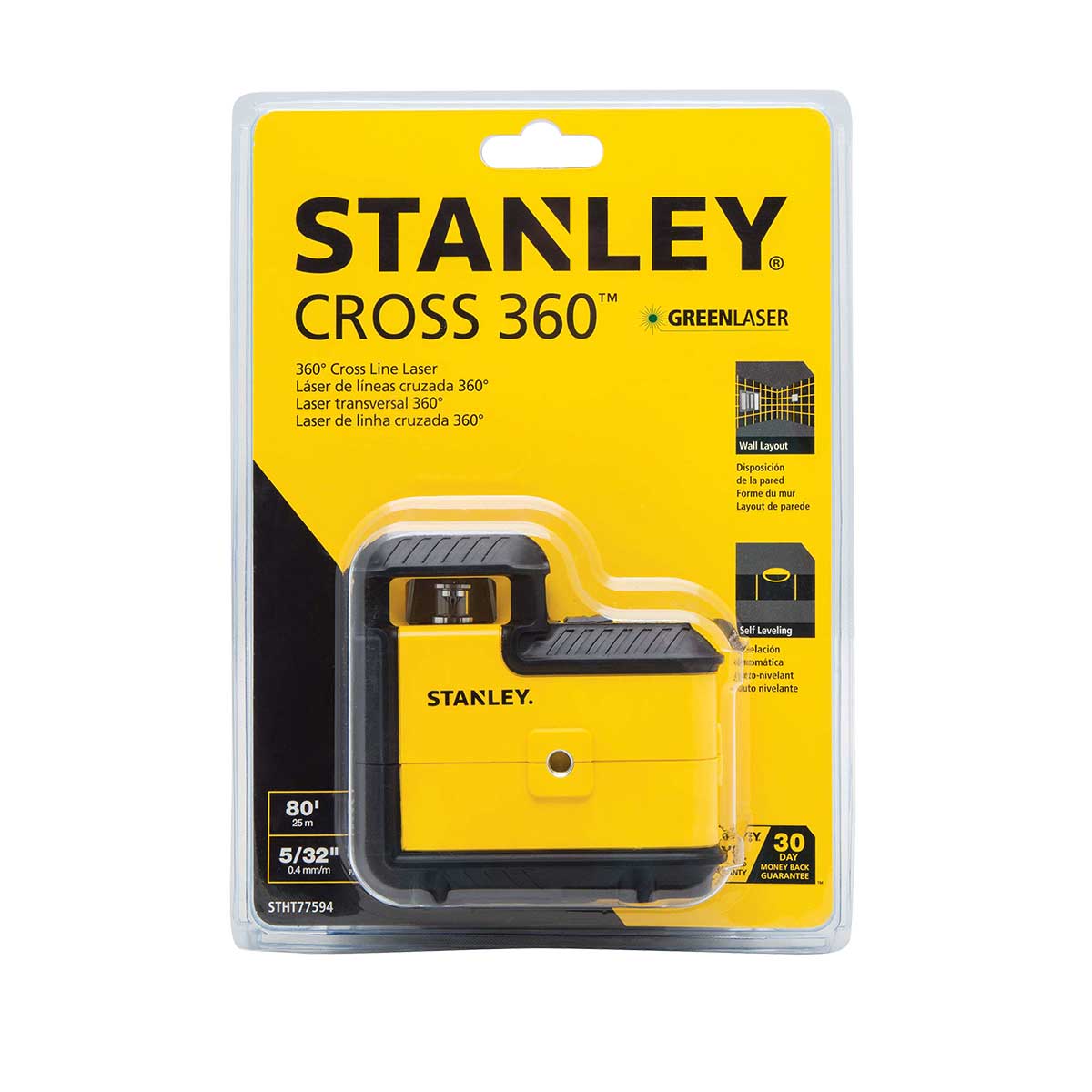 פלס לייזר ירוק 360° STANLEY CROSS