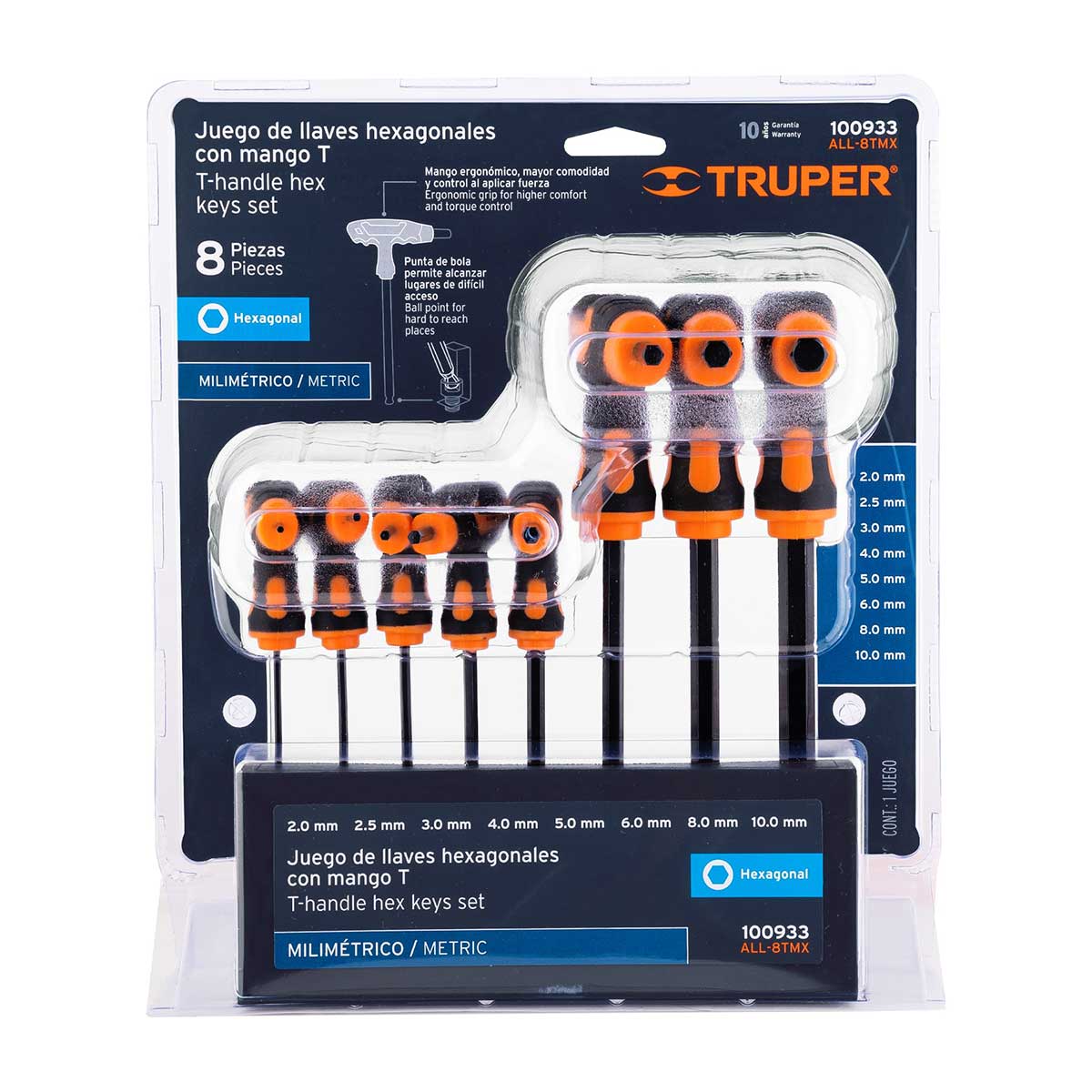 סט ﻿8 ידיות אלן TRUPER CR.V T