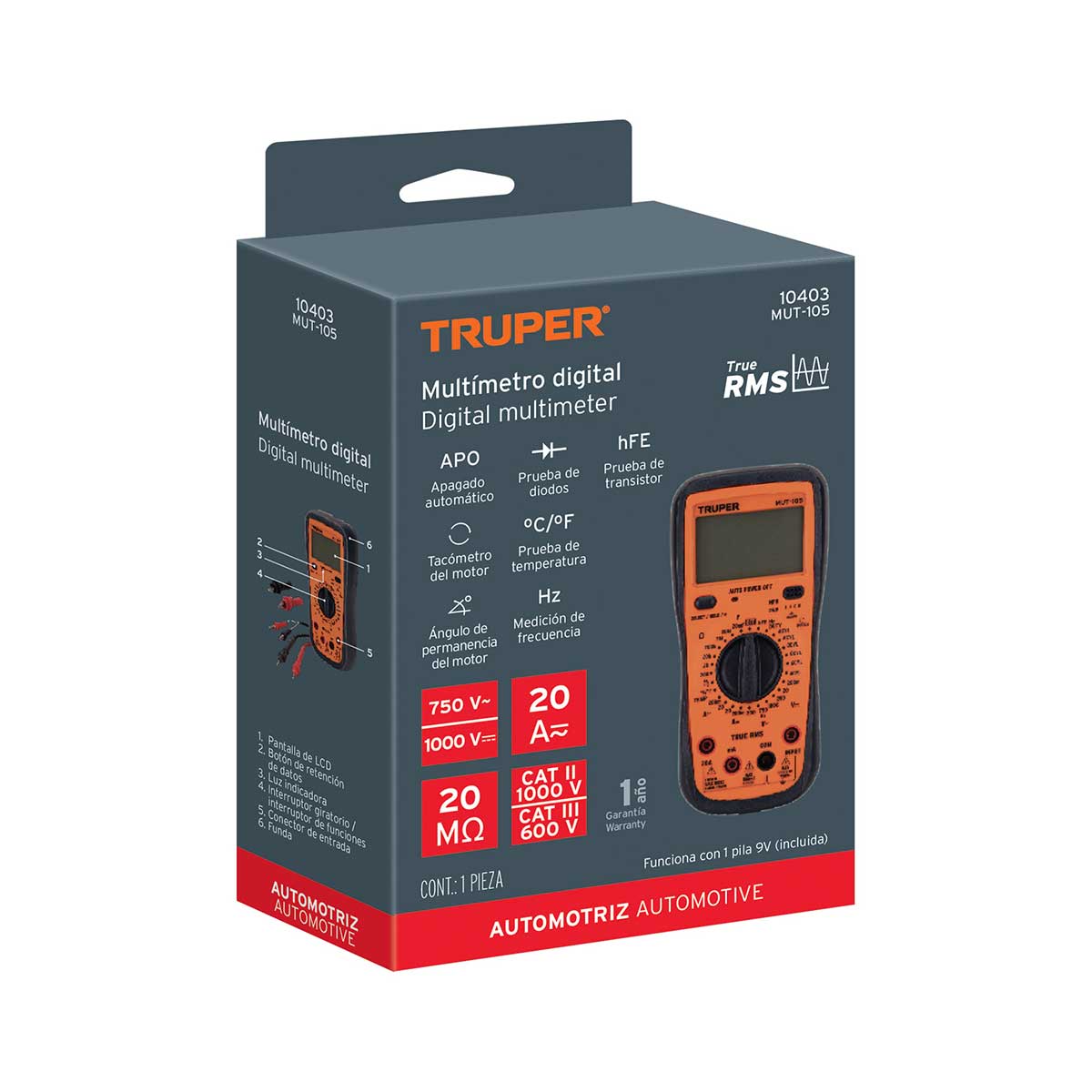 רב מודד כולל מד סיבובי מנוע TRUPER