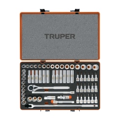 סט בוקסות מקצועי "1/2 מ"מ + אינצי' 64 חלקים TRUPER