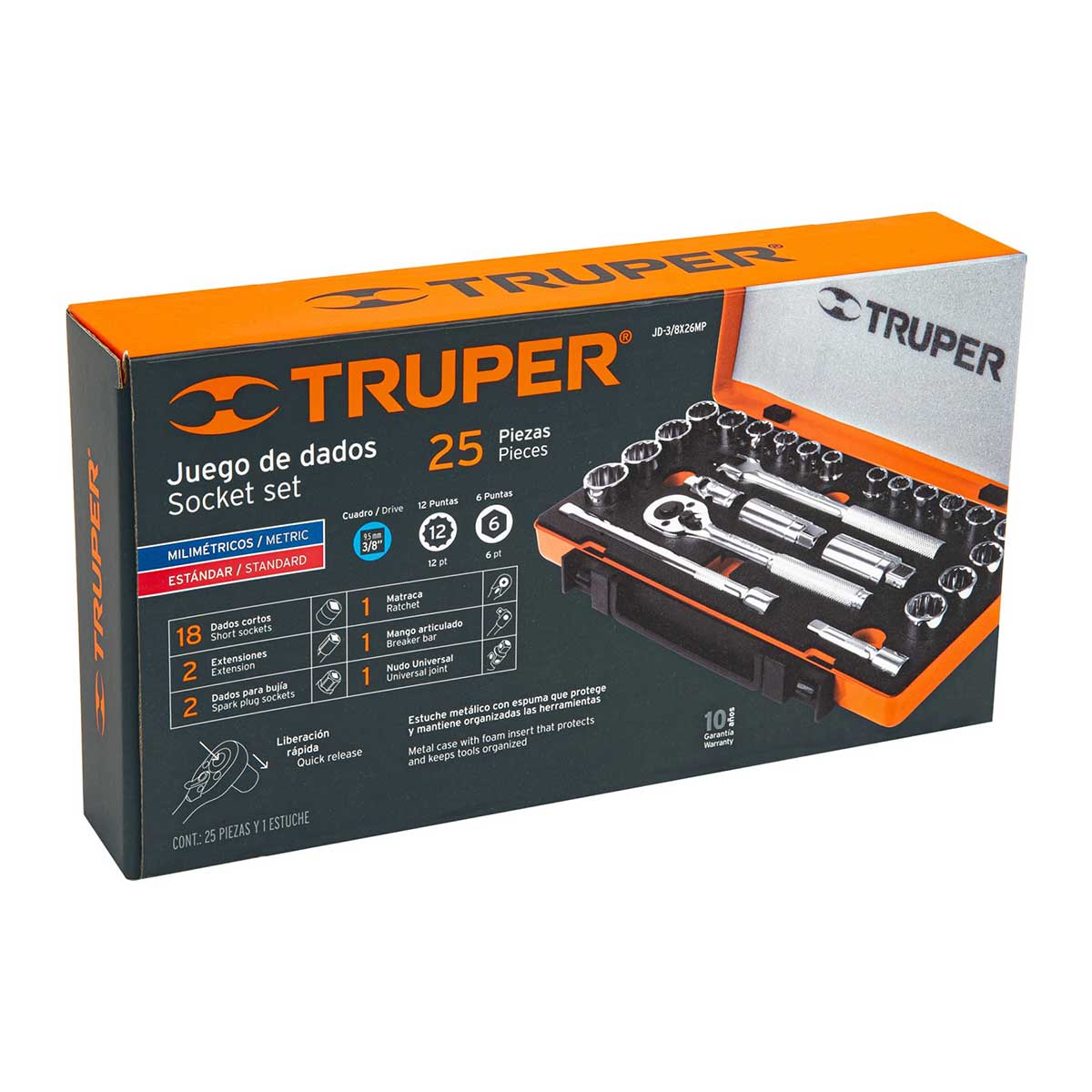 סט בוקסות ''3/8 מעורב TRUPER