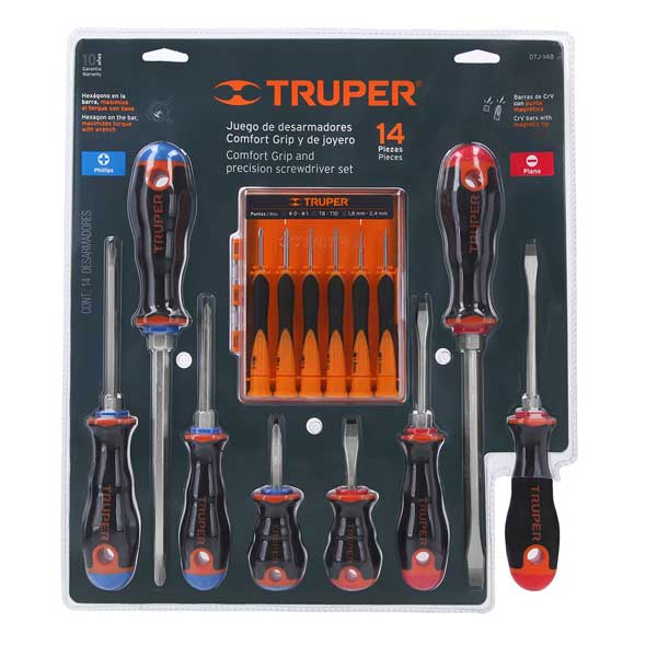 סט ﻿14 מברגים סגירה במפתח TRUPER CR.V