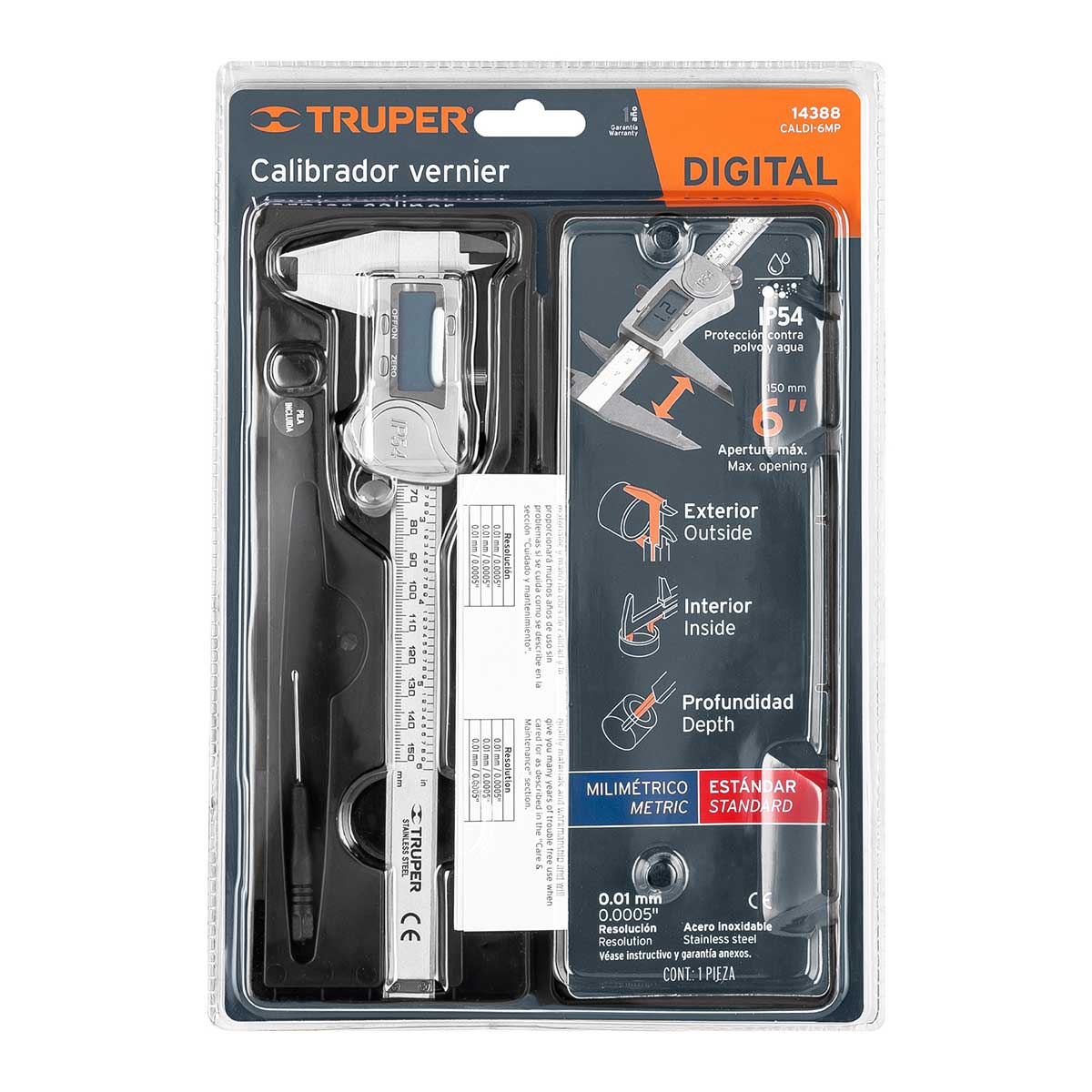 קליבר דיגיטלי 150 מ"מ TRUPER