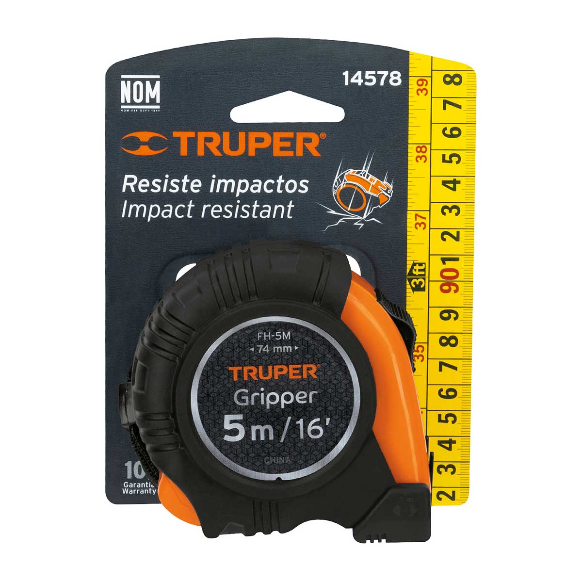 מטר 5 מ' מחוזק (מ"מ | אינצ') מצופה גומי TRUPER