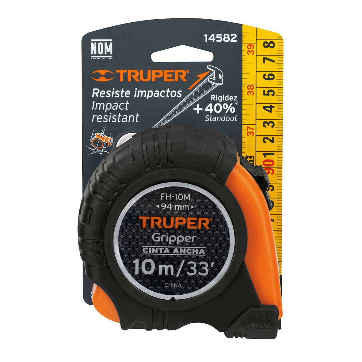 מטר 10 מ' מחוזק (מ"מ | אינצ') מצופה גומי TRUPER