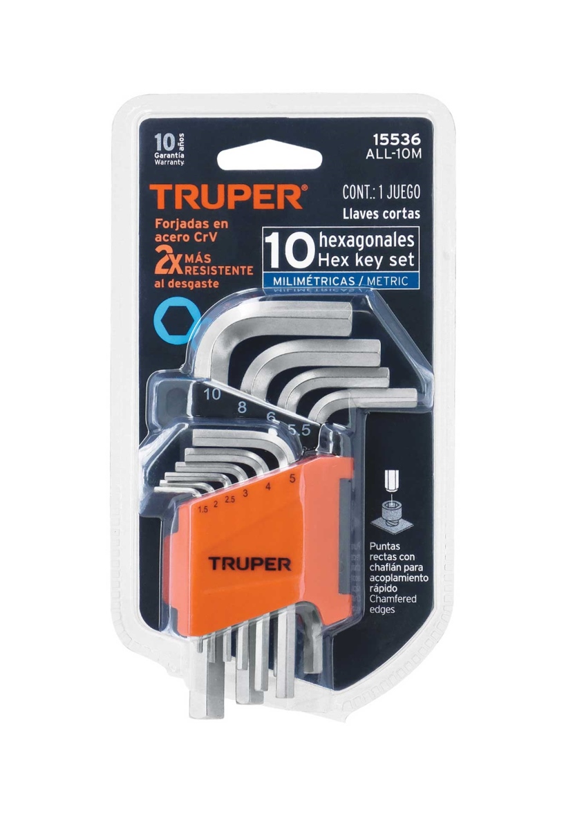 סט מפתחות אלן בבליסטר 10 יח' TRUPER CR.V