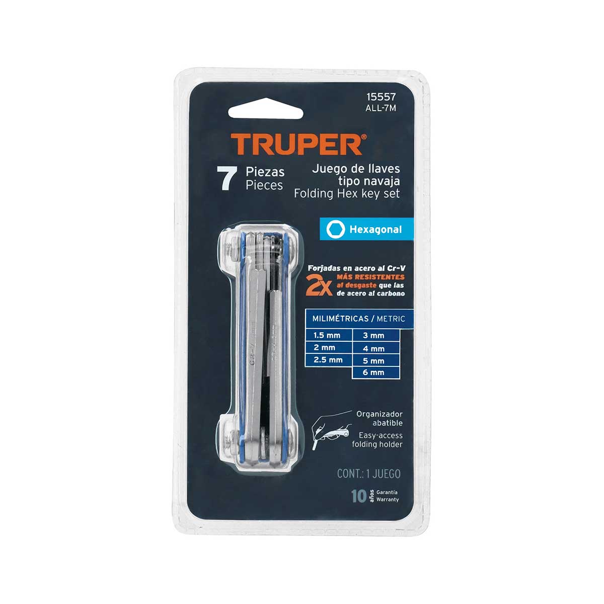 סט 7 מפתחות אלן אולר TRUPER CR.V
