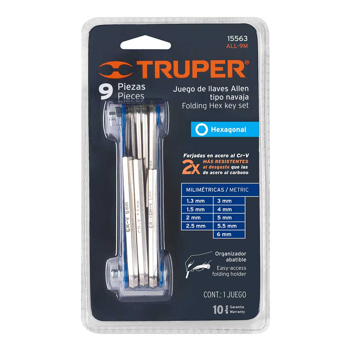 סט 9 מפתחות אלן אולר TRUPER CR.V