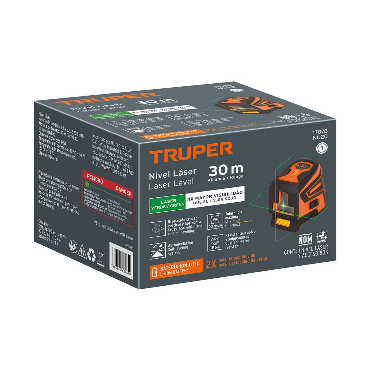 פלס לייזר צלב (20 מ') TRUPER