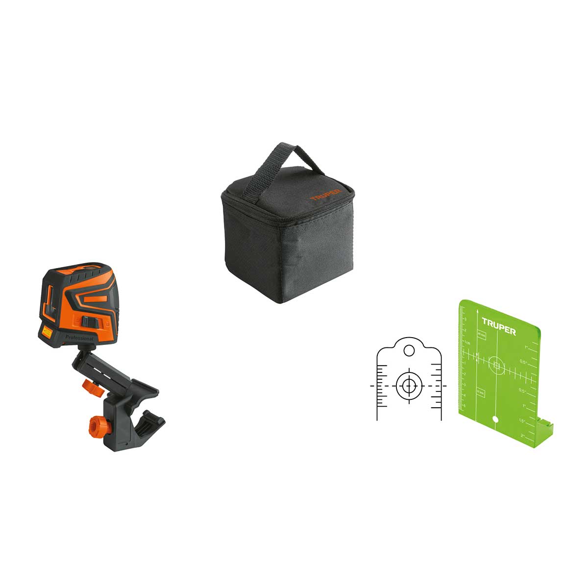 פלס לייזר ירוק 30 מטר צלב נטען TRUPER