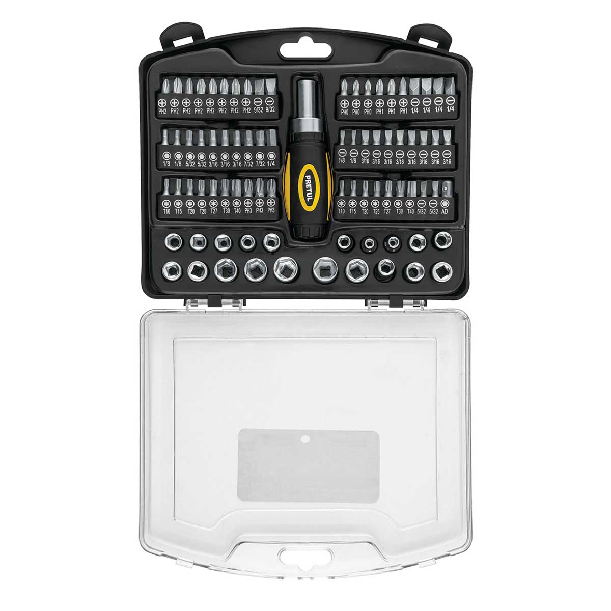 סט בוקסות וביטים " 1/4 מ"מ + אינצי' - 6 צלעות TRUPER PRETUL