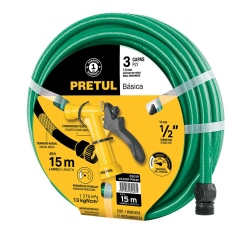 סט צינור גינה "1/2 משוריין 3 שכבות ומחברי נחושת TRUPER