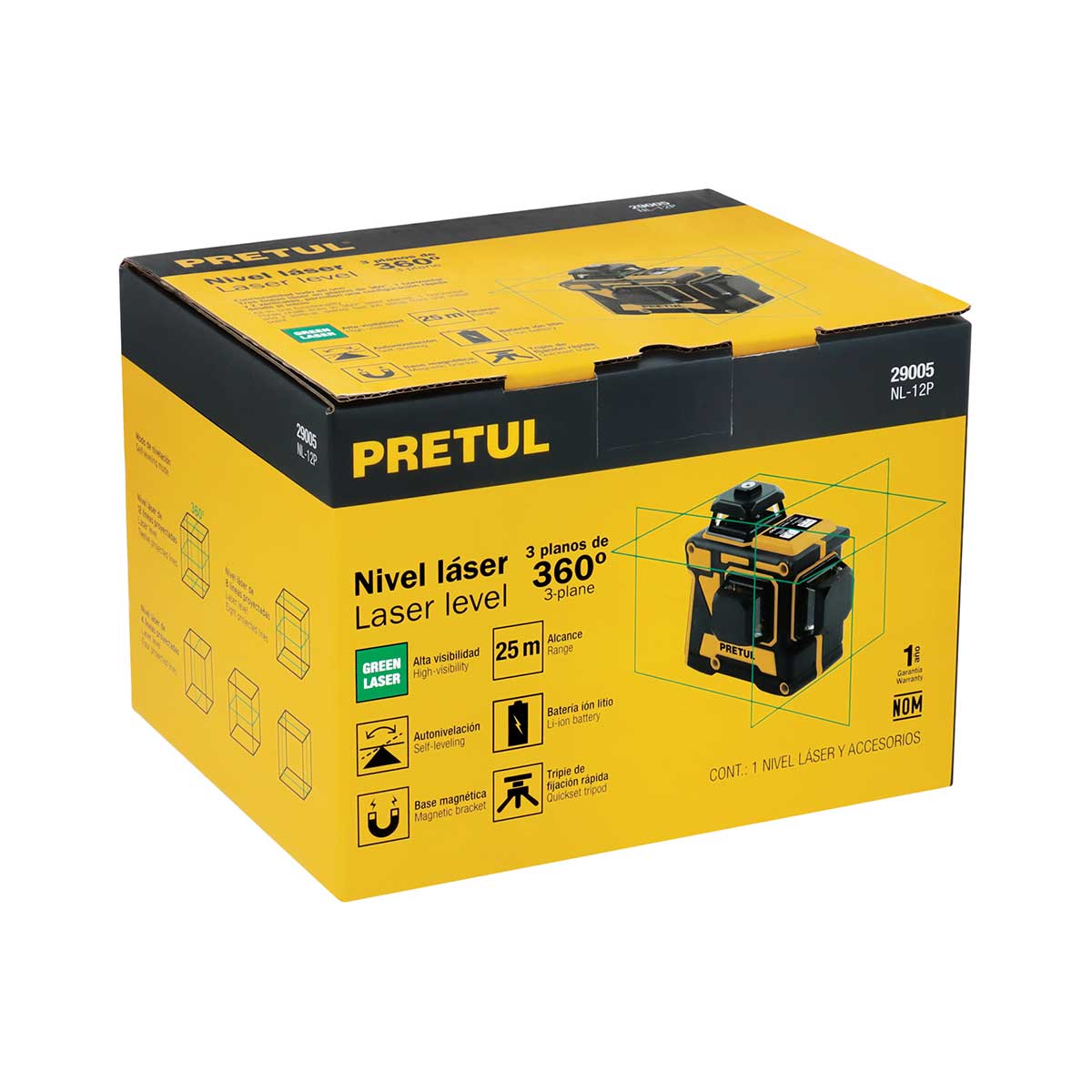 פלס לייזר ירוק 360° נטען TRUPER PRETUL