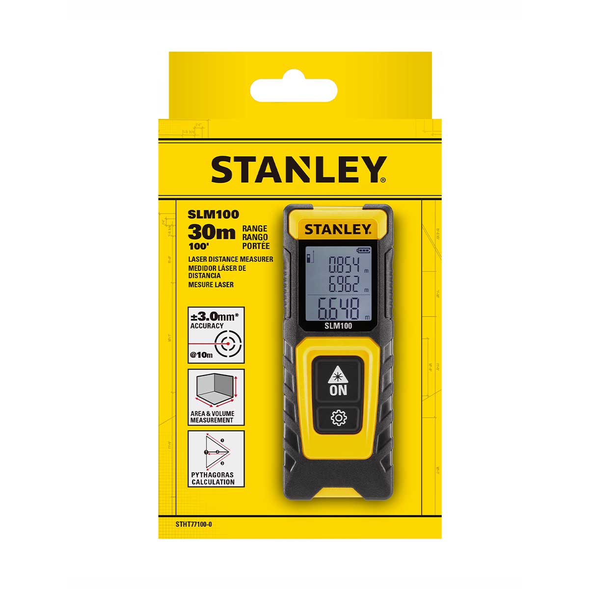 מד מרחק לייזר 30 מטר דגם STANLEY SLM100