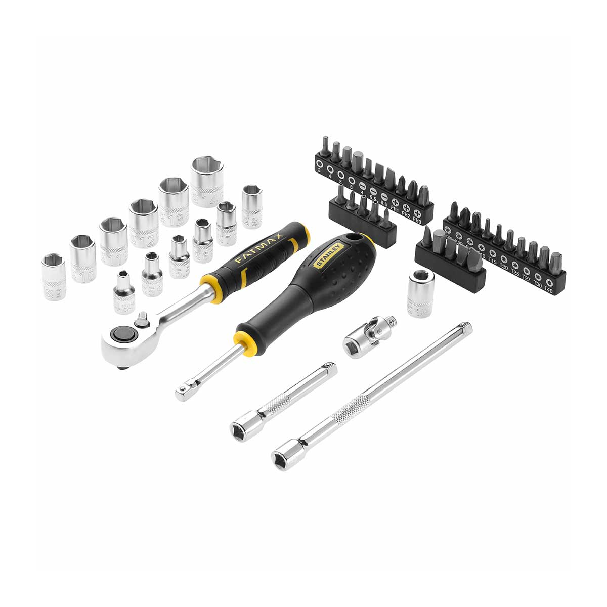 סט בוקסות "1/4 וביטים מ"מ - 6 צלעות - 48 חלקים STANLEY FATMAX PRO-STACK