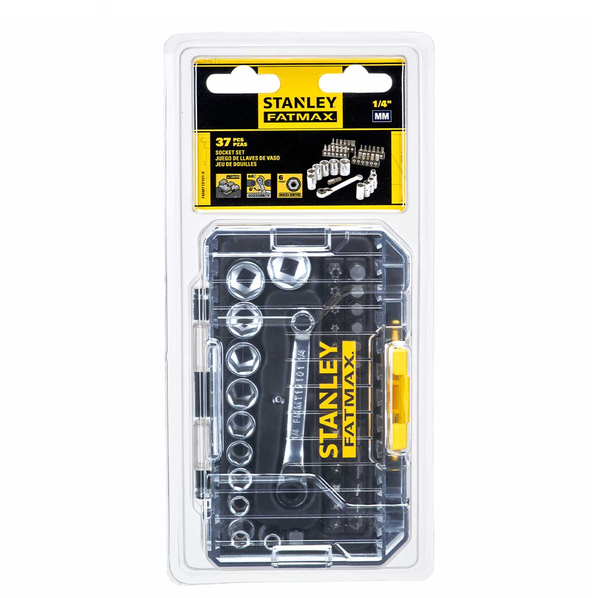 סט בוקסות וביטים מיני "1/4 - 37 חלקים מ"מ STANLEY FATMAX