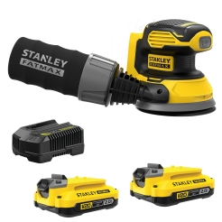 מלטשת אקצנטרית נטענת סדרת V20 + סוללה STANLEY FATMAX 2Ah