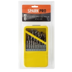 סט מקדחי HSS לברזל מקצועי 1-13 מ"מ 25 יח' SPARK PRO