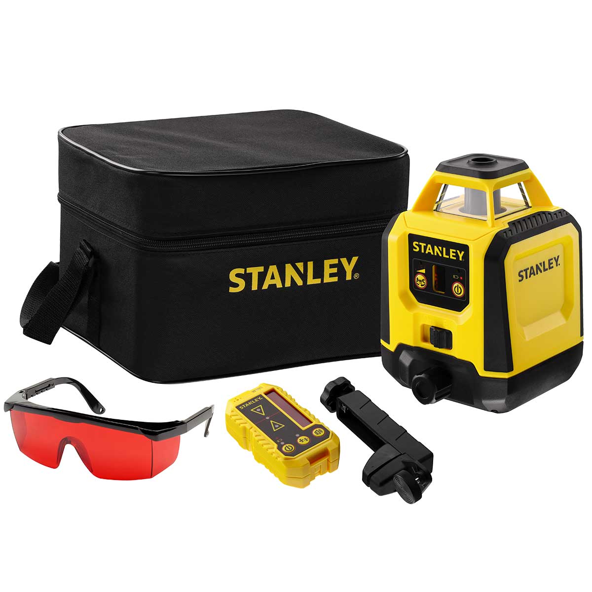 פלס לייזר 360° אדום + קולט קרן STANLEY