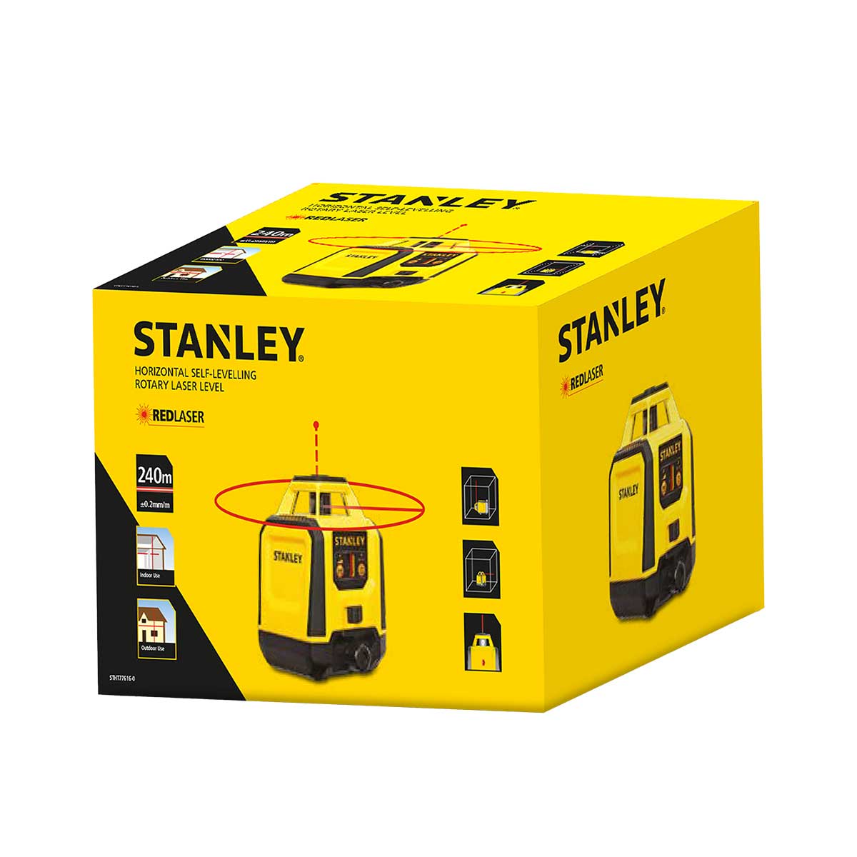 פלס לייזר 360° אדום + קולט קרן STANLEY