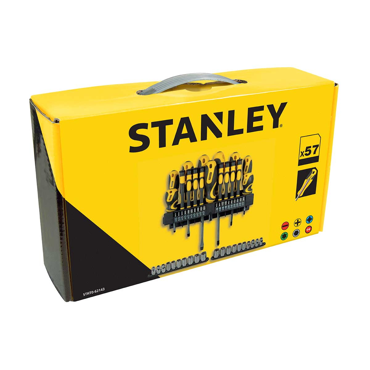 סט מברגים בוקסות וביטים 57 חלקים STANLEY
