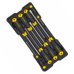 סט 8 מברגי שטוחים ופיליפס במגש STANLEY